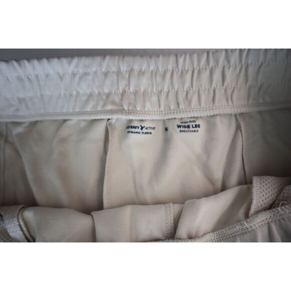 Old Navy Active Women's Sz XL Beige Dynamic Fleece High-Rise Wide Leg Pants - Picture 4 of 13